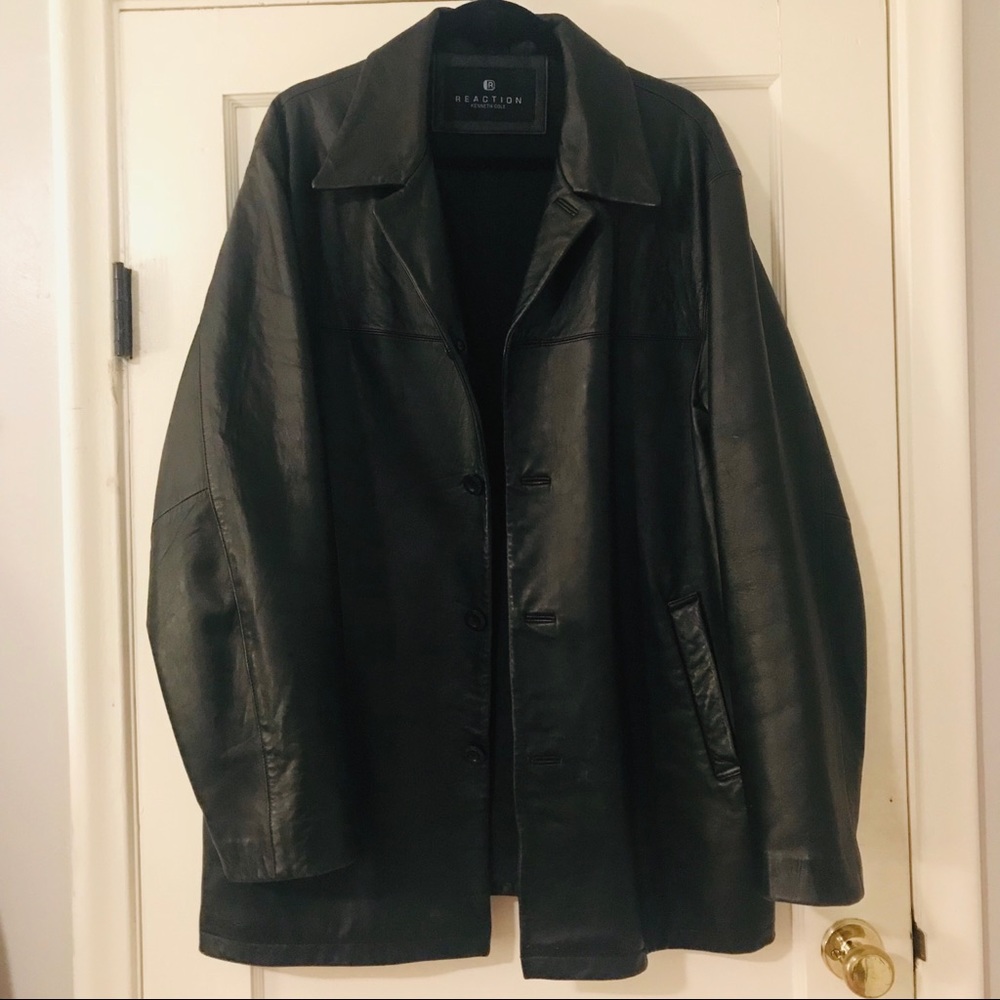 Kenneth Cole Reaction men’s leather coat, sz L